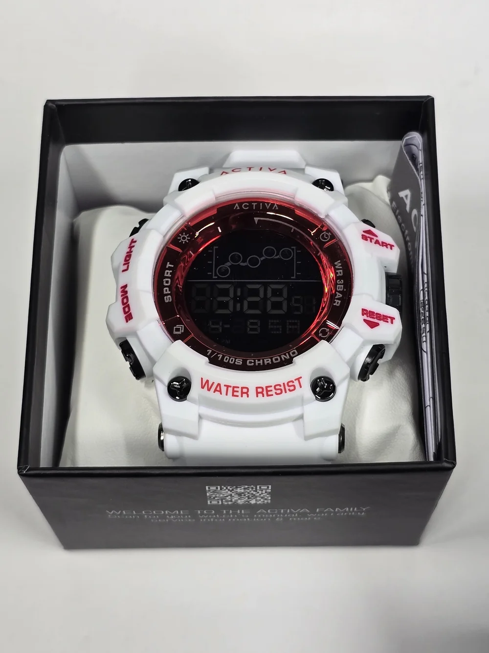 Activa Summit X Invicta Unisex Digital Watch 50mm. White/Red (ACW8082-016)